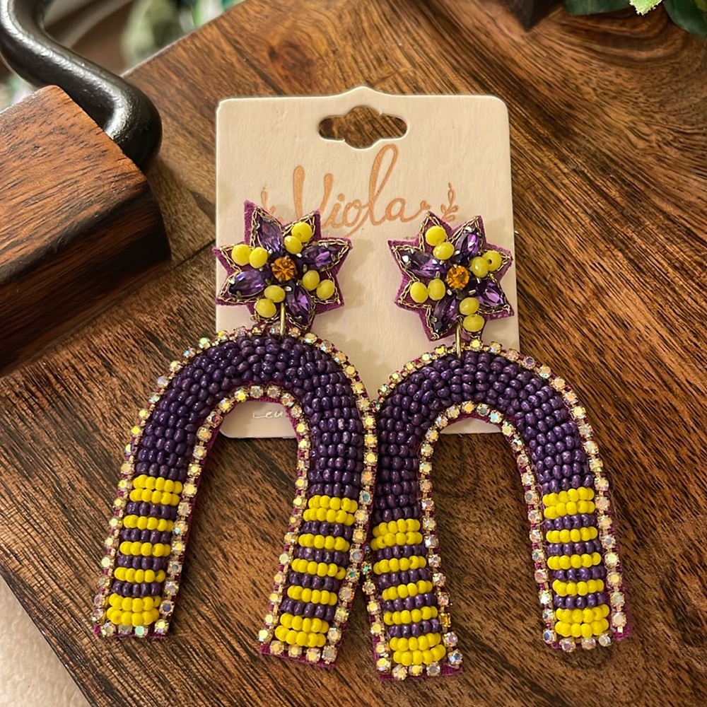 Statement Seed Bead Earrings • Goal Post